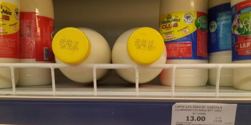 Produse lactate expirate, comercializate într-un magazin din capitală