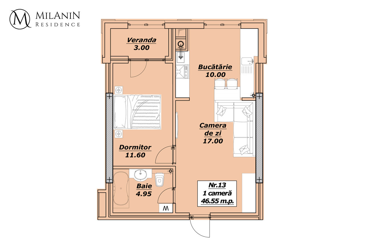 ­­Milanin Residence: Последняя Квартира площадью 46.55 м2 в элитном новострое  ®