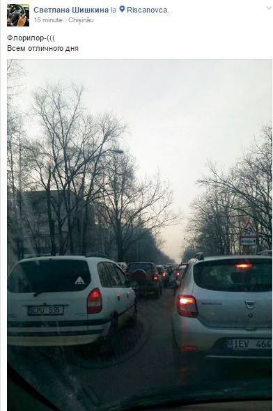 Этим утром Кишинев встал в пробках