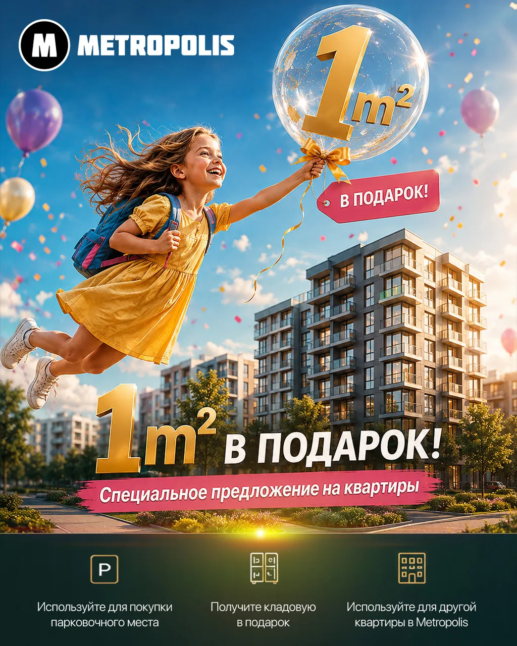 Metropolis: 1м² в подарок за каждые €10 000