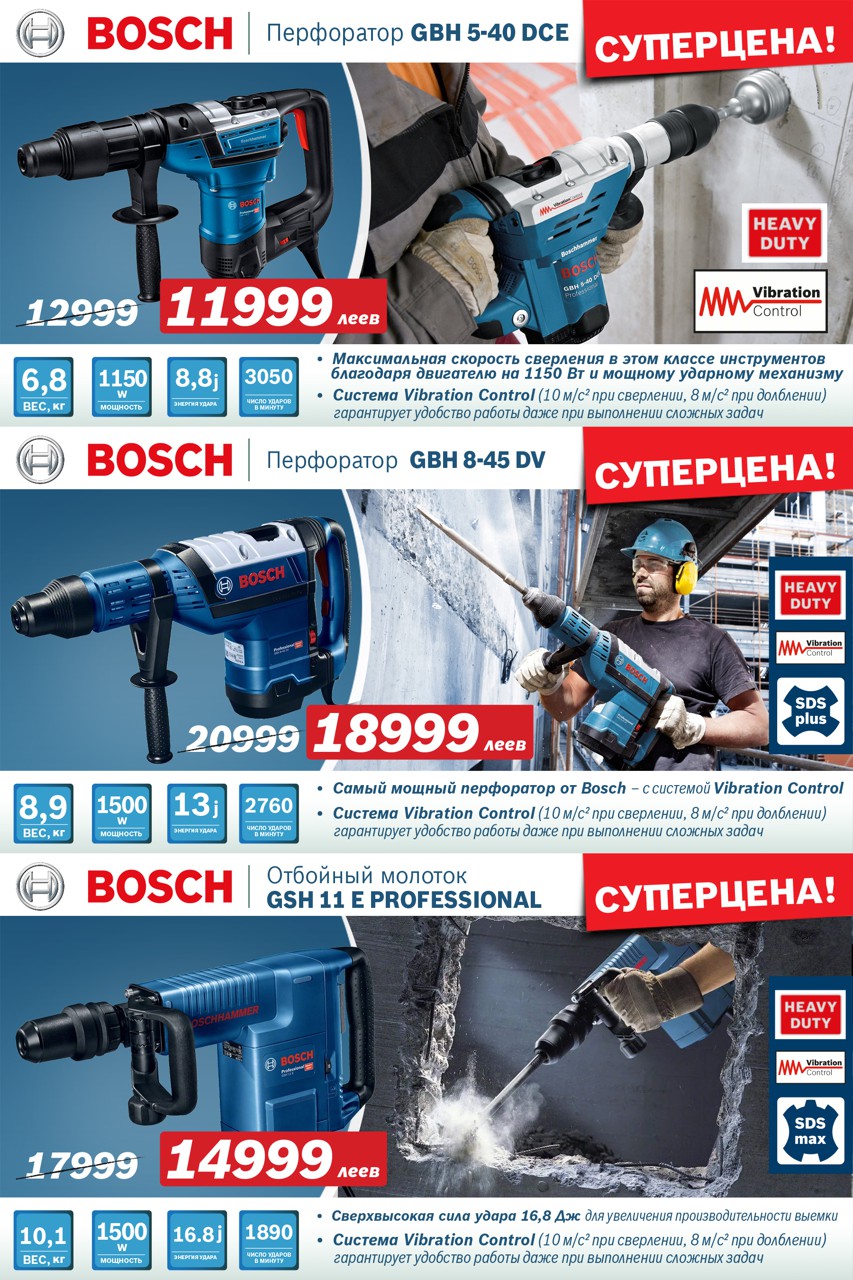 Электроинструмент Bosch: Новинки и суперцены на профессиональную технику