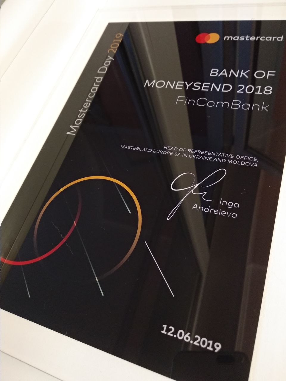 FinComBank S.A. удостоен от Mastercard награды «Банк Moneysend 2018» ®