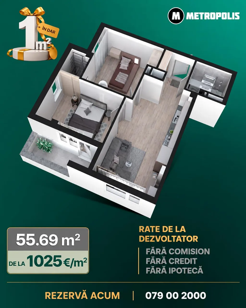 Metropolis: 1 m² cadou pentru fiecare 10.000 €