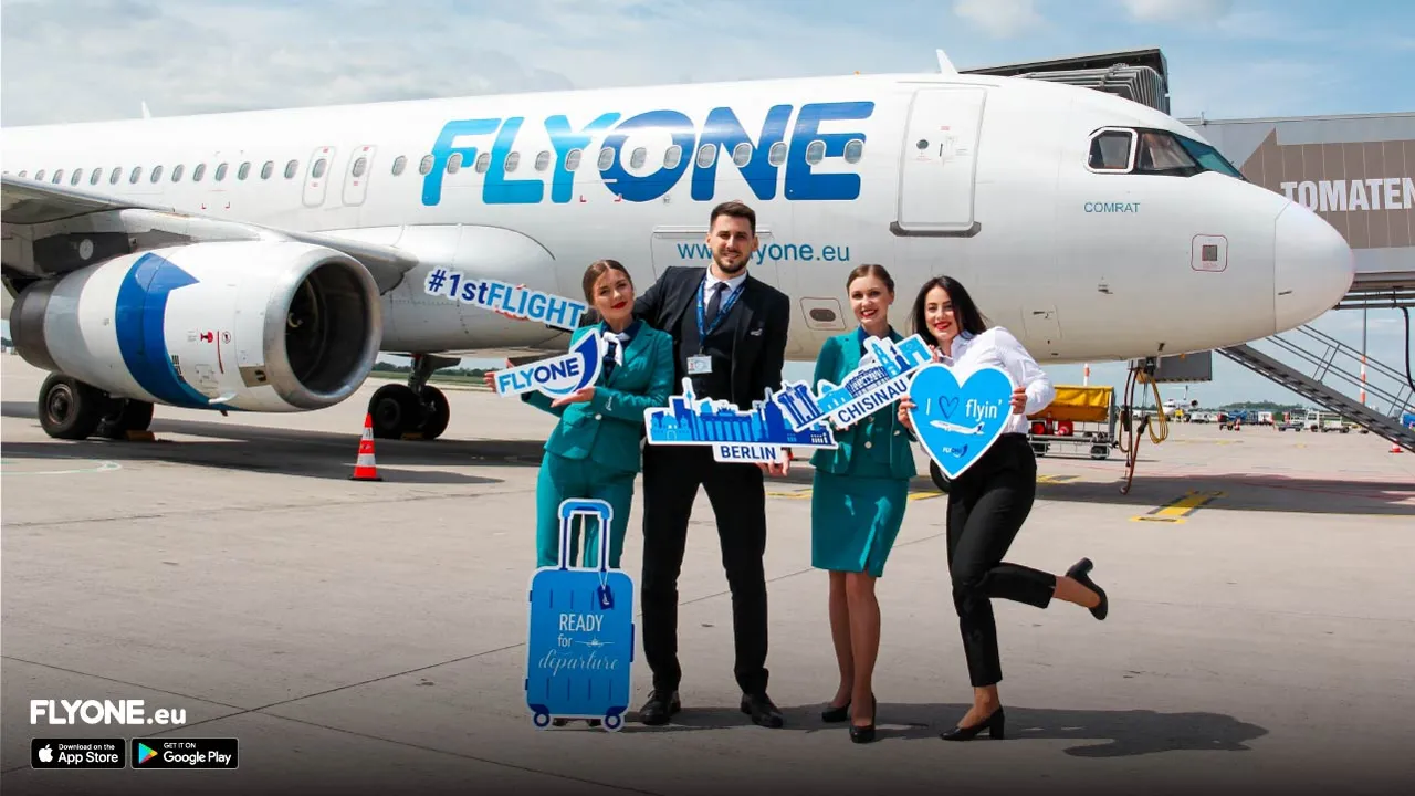 FlyOne выполнила первый рейc в/из Берлина
