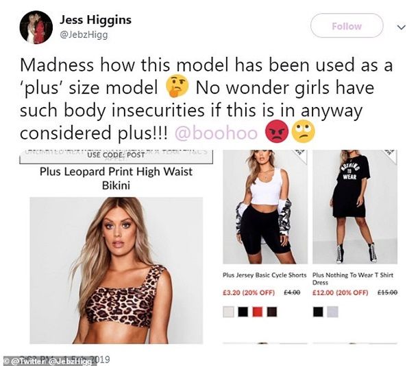 Магазин оскандалился из-за худой модели plus-size