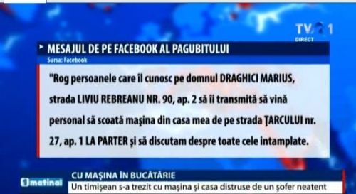 Un șofer a intrat cu mașina într-o casă, a distrus-o și a fugit. Proprietarul păgubit i-a lăsat un mesaj pe Facebook