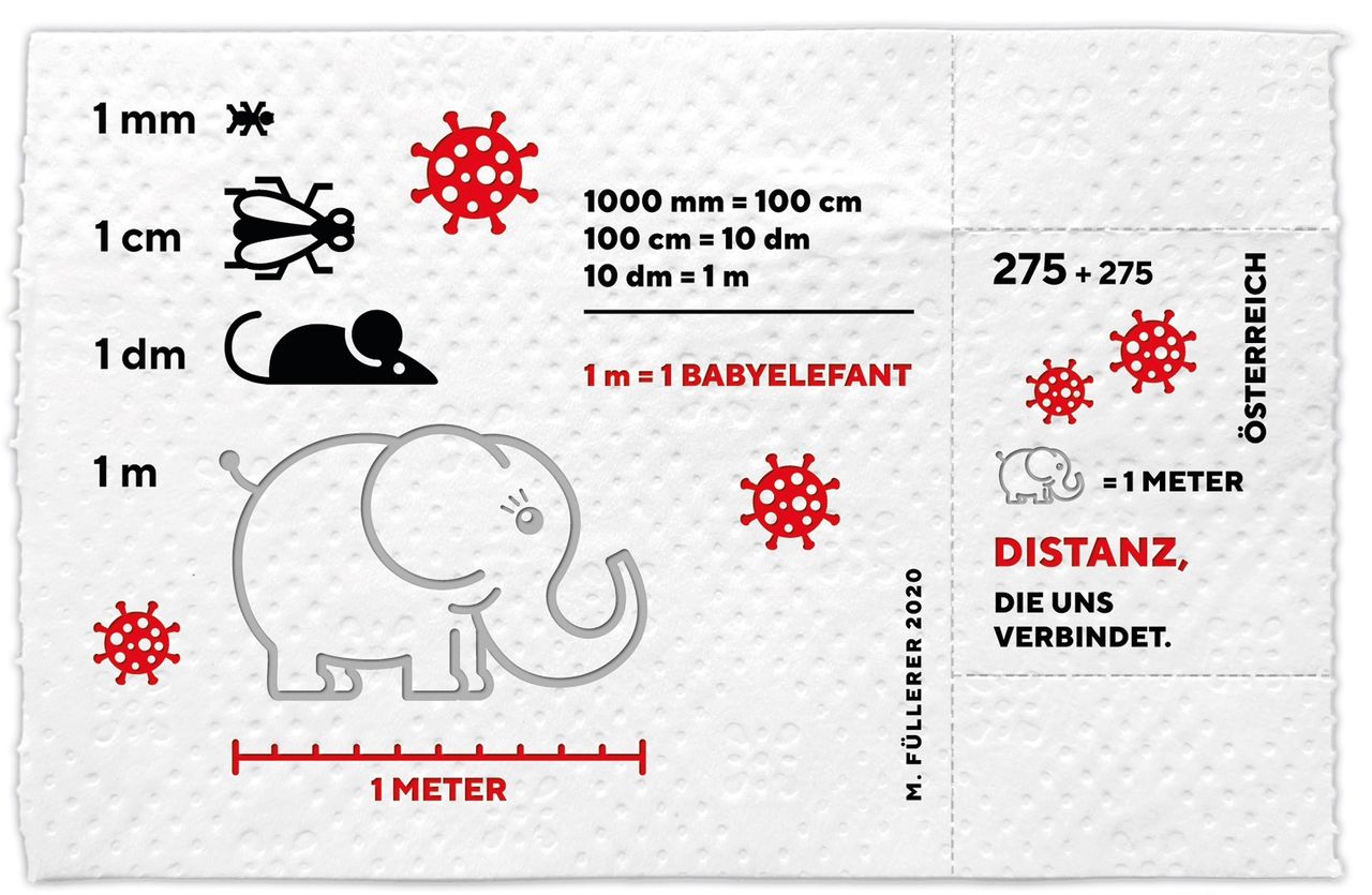 В Австрии выпустили марку из туалетной бумаги с символом соцдистанции