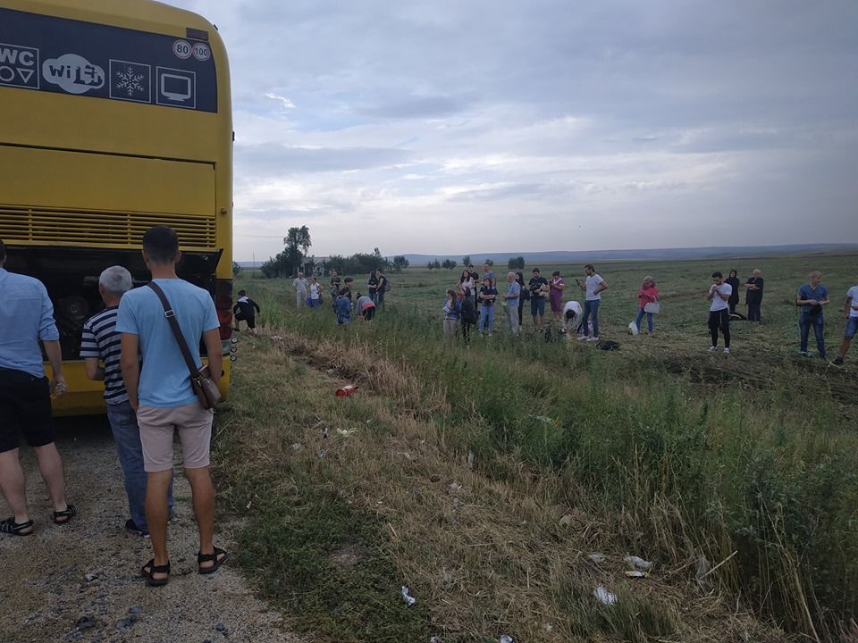 Автобус на маршруте Кишинев - Мангалия загорелся