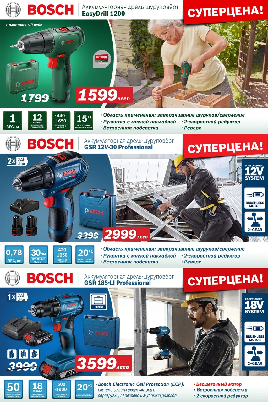 Электроинструмент Bosch: Августовские суперцены