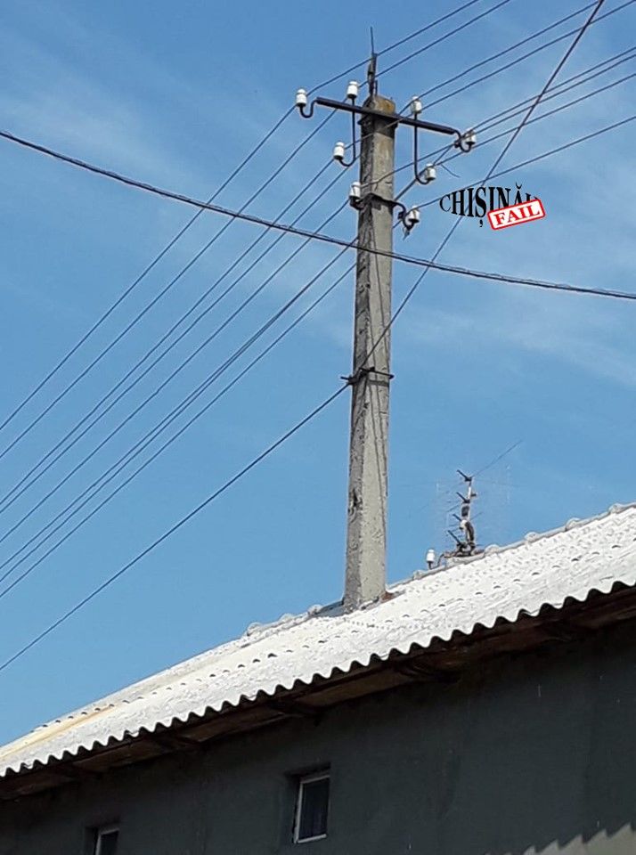 В Колонице электрический столб вырос прямо из крыши частного дома