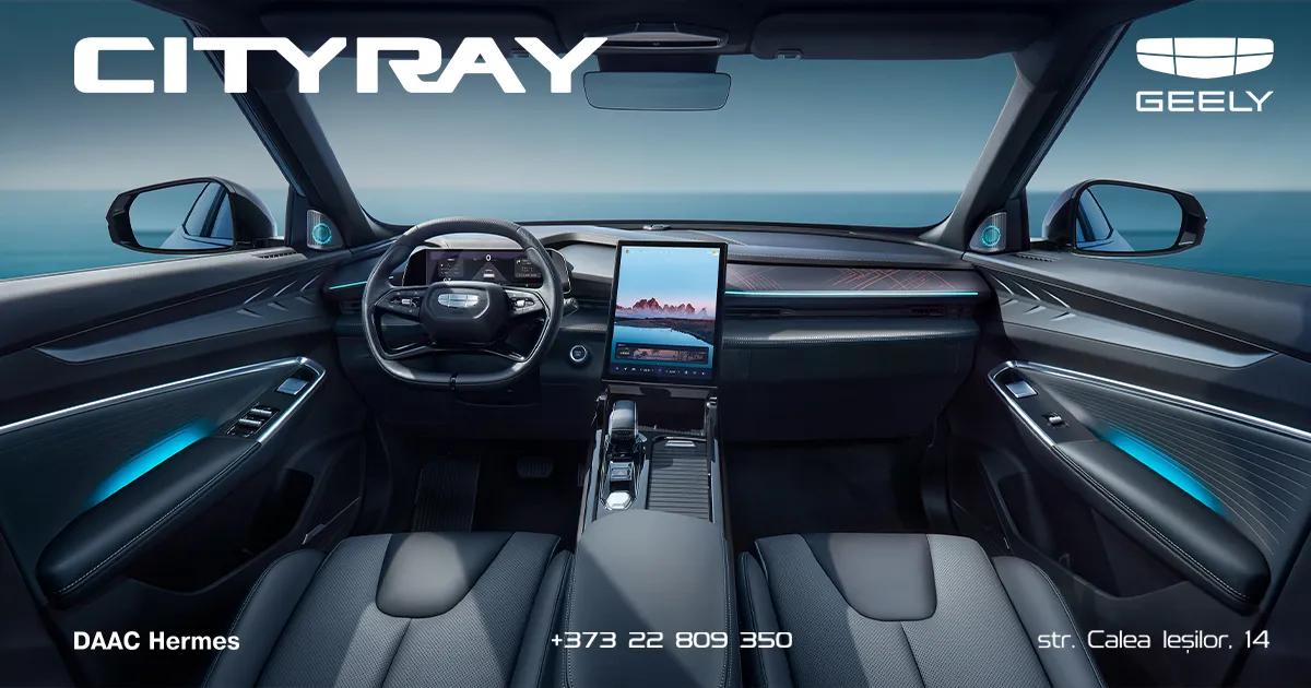 Geely a intrat în top 3 al vânzărilor din Moldova în luna octombrie — depășită doar de Škoda și Toyota