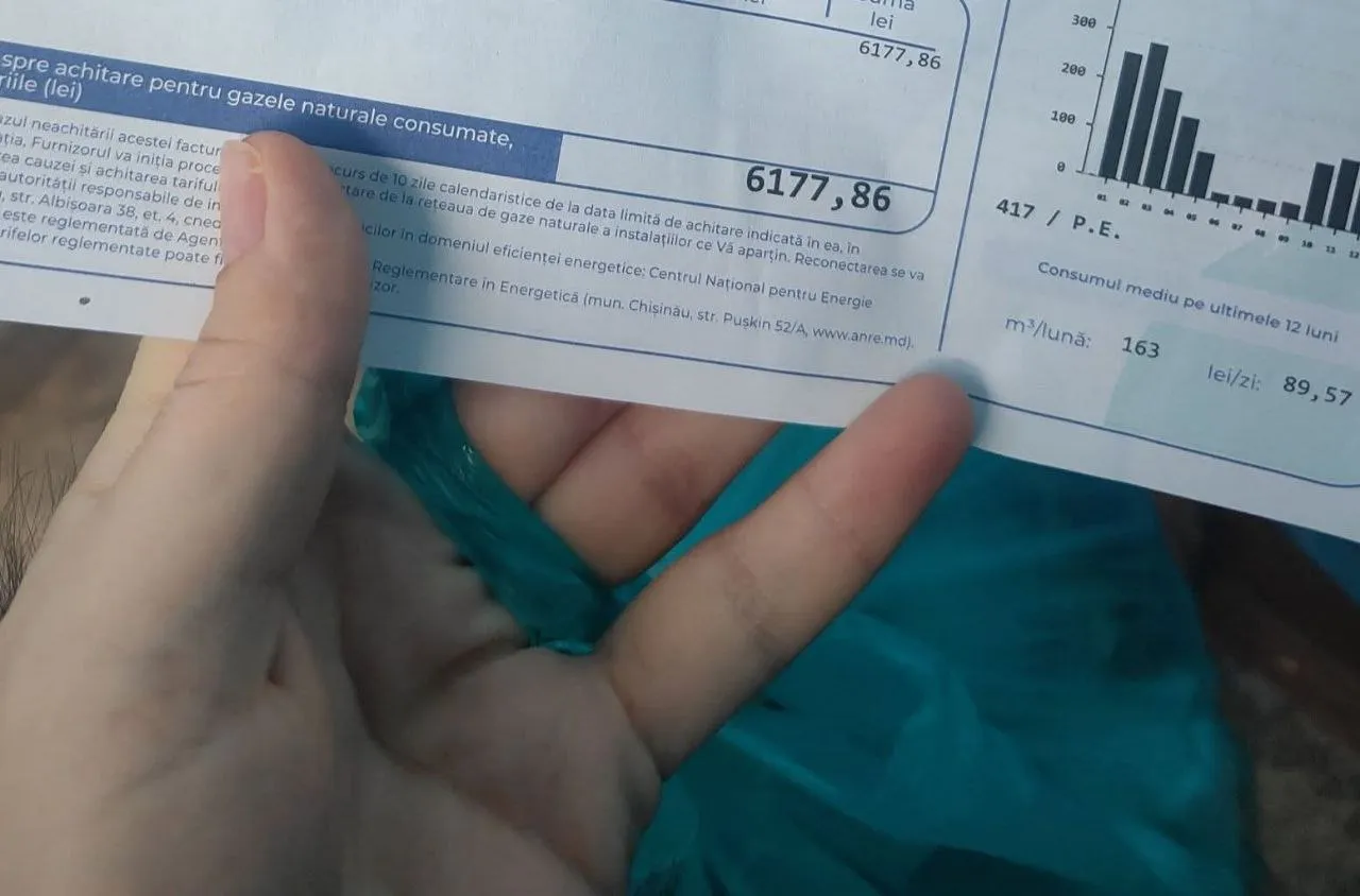 Счета за газ и электроэнергию шокировали жителей Молдовы: суммы до 7 000 леев