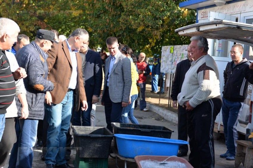 В первый день избирательной кампании Игорь Додон пообщался с посетителями рынка в Резине