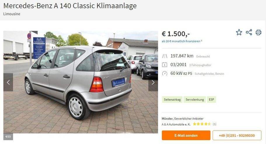 Ce maşini second-hand poţi să-ţi iei din Germania cu 1500 de euro