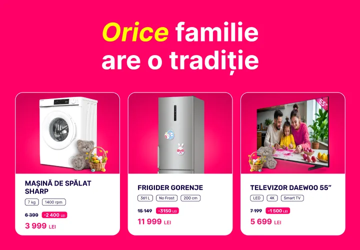 Enter: De Paște ai reduceri și credit 0% la orice dorești