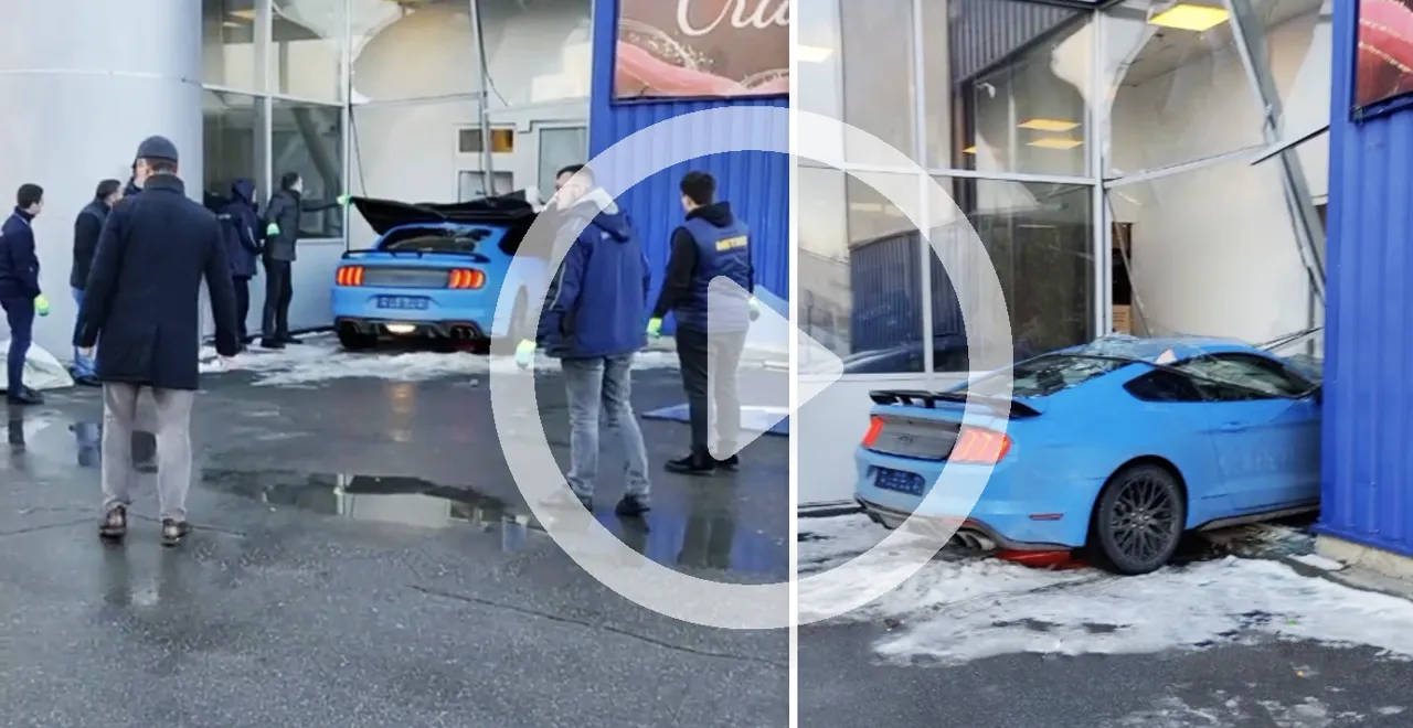 В Кишиневе Ford Mustang въехал в витрину магазина