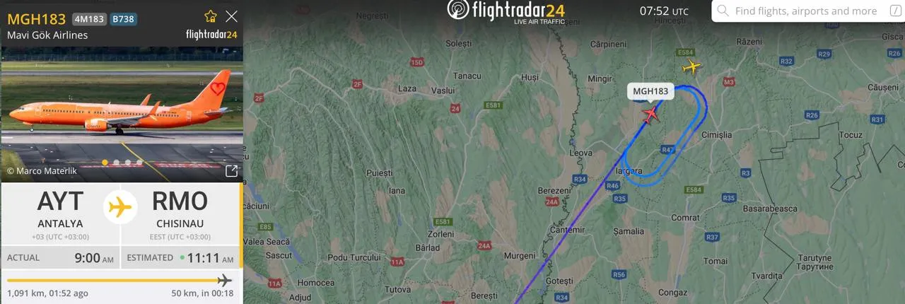 Avioane cu pasageri fac cercuri deasupra R. Moldova din cauza ceții