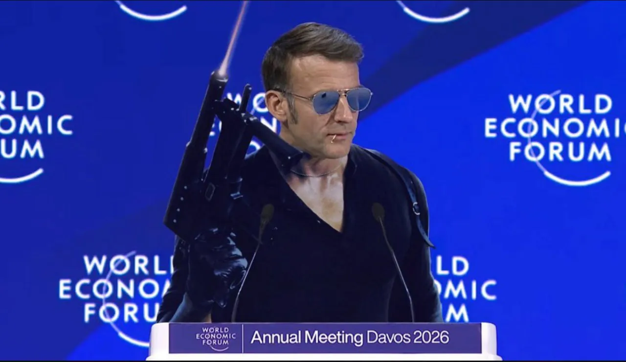 Apariția lui Macron cu ochelari de soare la Davos a stârnit un val de meme-uri