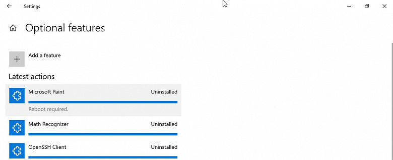 Microsoft позволит убрать Paint и WordPad из Windows 10