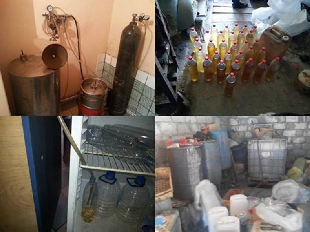 ”Fabrică” de alcool contrafăcut, într-un garaj din capitală. Polițiștii au confiscat toată marfa ilegală