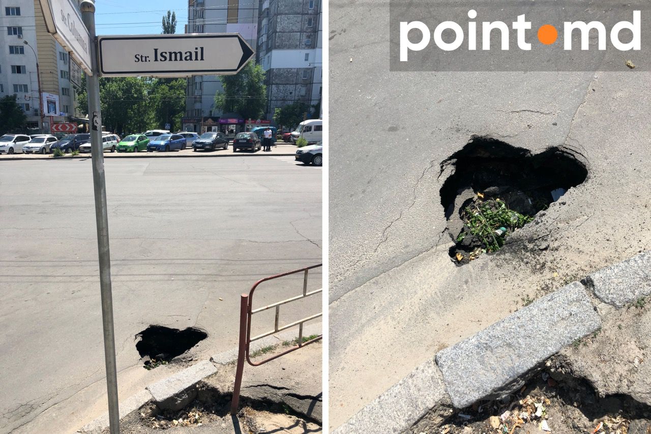 Коммунальные службы обещают заделать опасную яму на столичном перекрестке