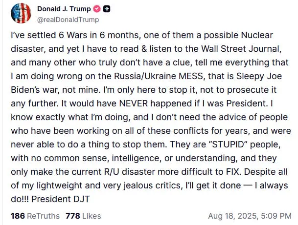 Trump s-a lăudat din nou că a încheiat șase războaie și i-a numit proști pe toți cei care îl critică