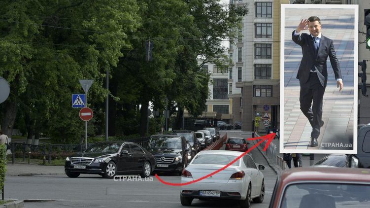 Кортеж Зеленского состоит из пяти автомобилей, сам гарант ездит на черном Mercedes