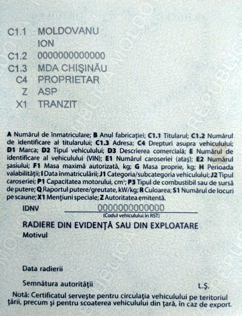 Cum vor arăta certificatele de tip nou de înmatriculare a mașinilor, care vor fi eliberate începând cu 1 martie