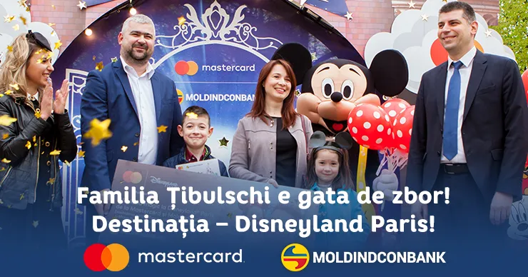 Moldindconbank и Mastercard: Семья Цибулски проведет выходные в Disneyland в Париже