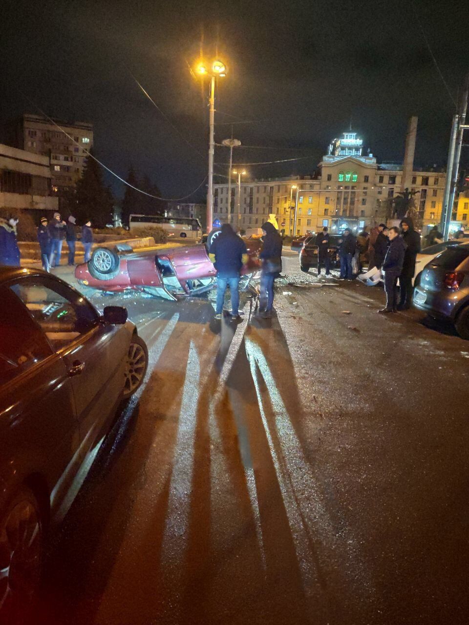 Серьёзная авария произошла в центре Кишинёва, пострадали три автомобиля