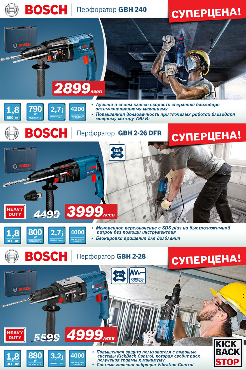 Bosch – Siemens: Суперцены на электроинструменты