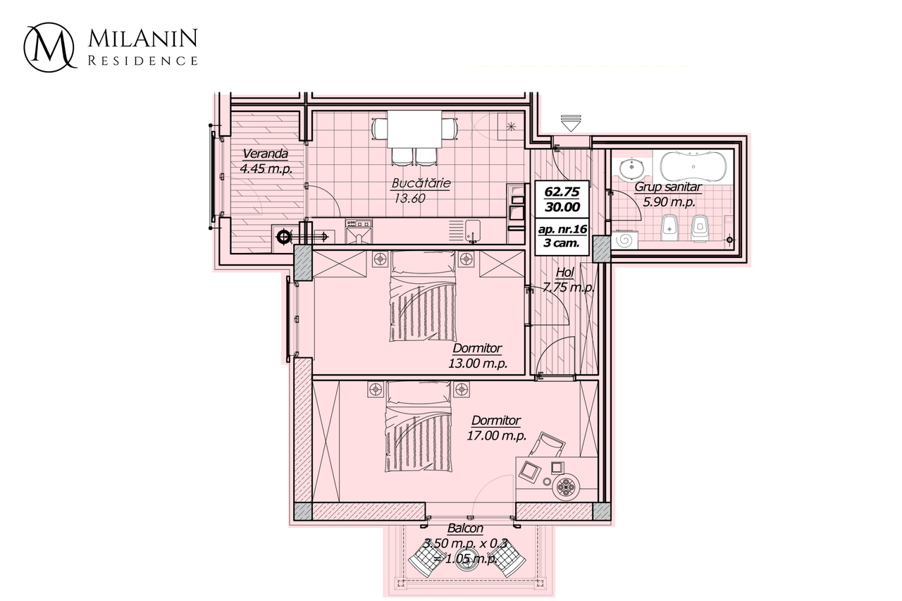 Milanin Residence Casa Verona: Последняя квартира на 62 кв2 по специальной цене ®