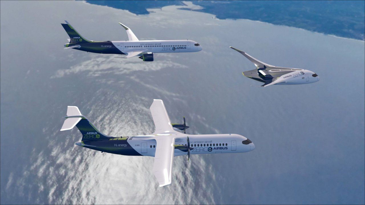 Airbus представил концепты самолетов с нулевым уровнем выбросов