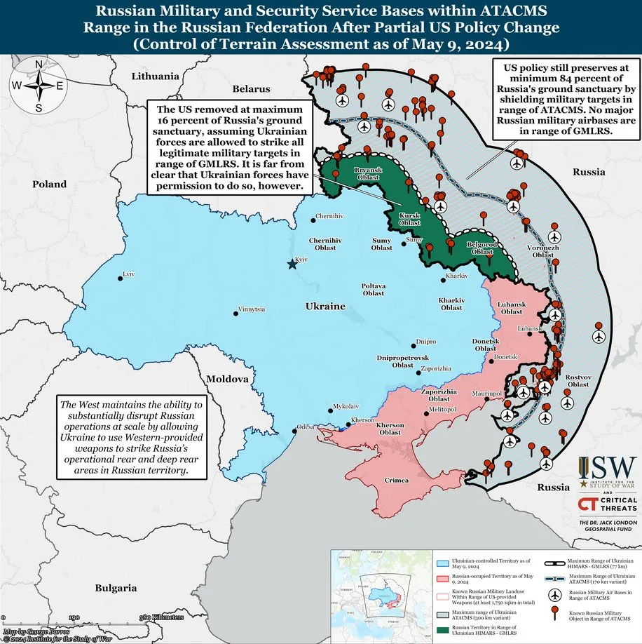ISW: Разрешения Киеву на удары по целям в РФ недостаточно