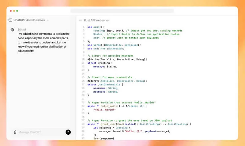 OpenAI a lansat o nouă interfață Canvas
