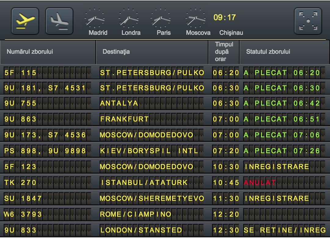 Criza turcă pe aeroportul din Chișinău: Toate cursele spre Istanbul amânate