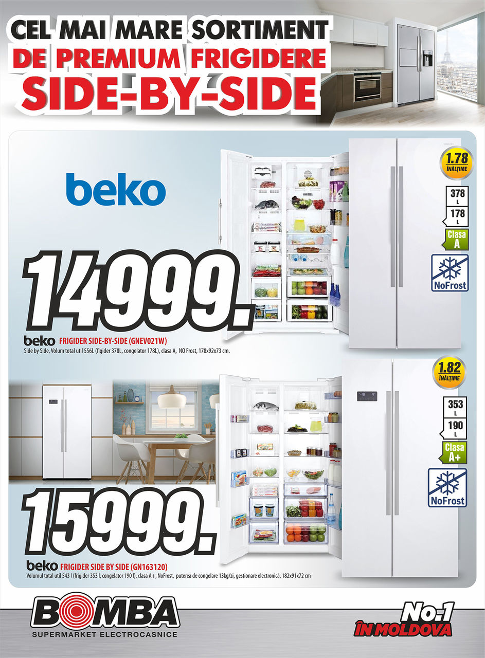 Bomba: Cel mai mare asortiment de frigideri Side-by-Side ®