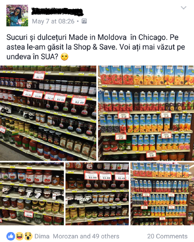 Sucuri și dulcețuri moldovenești în magazinele din Chicago. Ce preţuri au