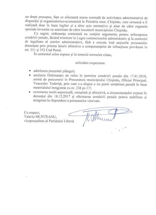 Мунтяну опротестовал решение прокуроров не возбуждать дела на имя Раду