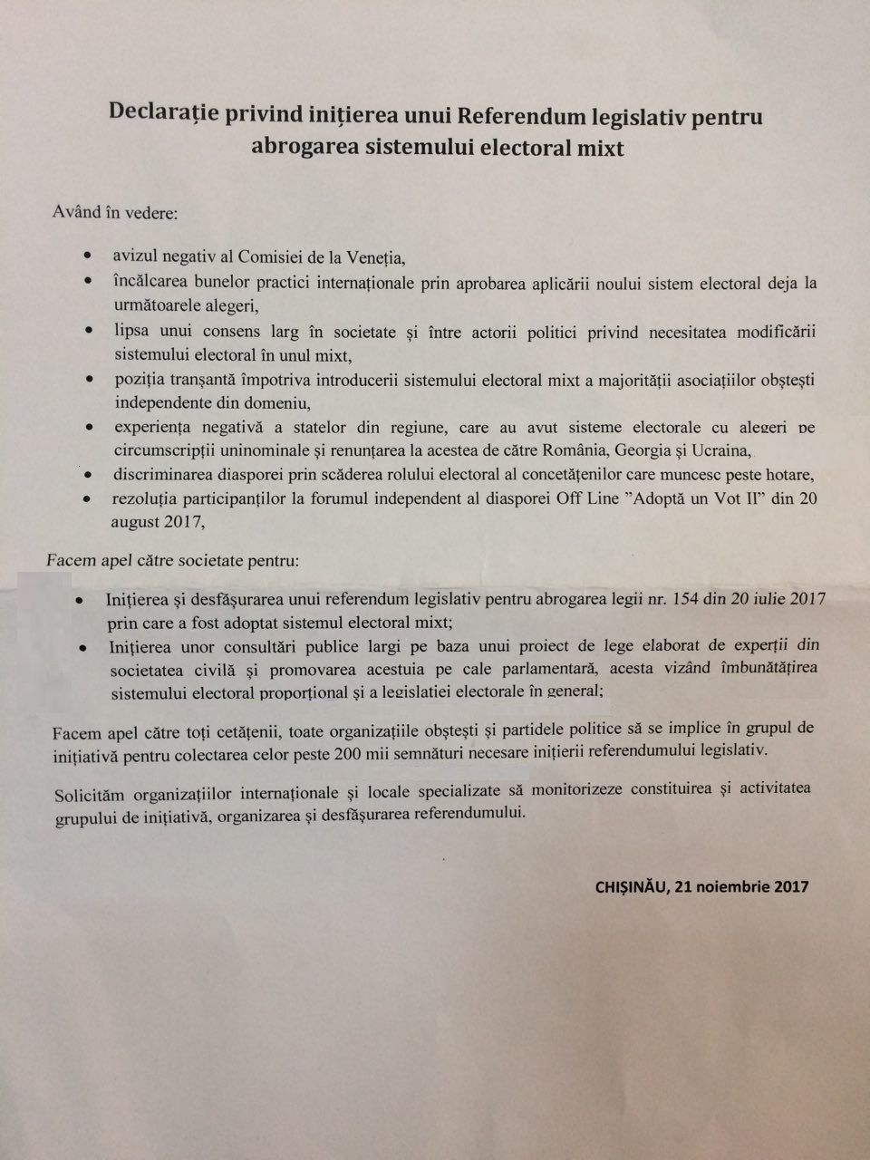 Некоторые НПО требуют проведения референдума об аннулировании смешанной системы выборов