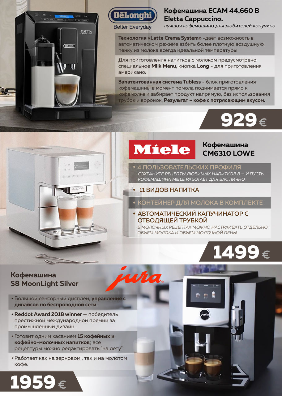 Premium Store: Только 10 дней - суперцены на кофемашины премиального класса Jura, De'Longhi, Siemens, Miele ®