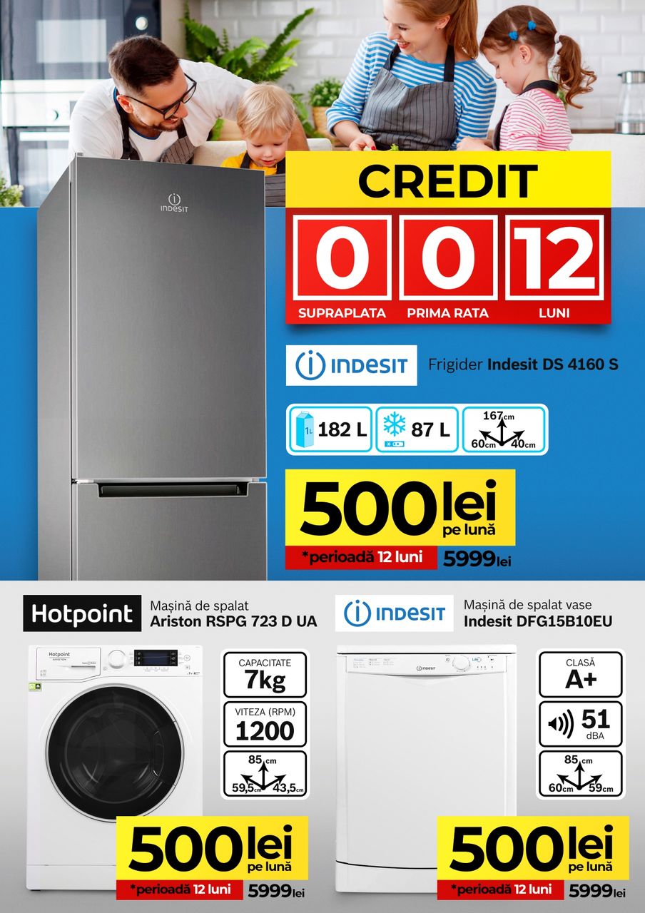 Bomba: Кредит 0% на 12 месяцев на технику Indesit ®