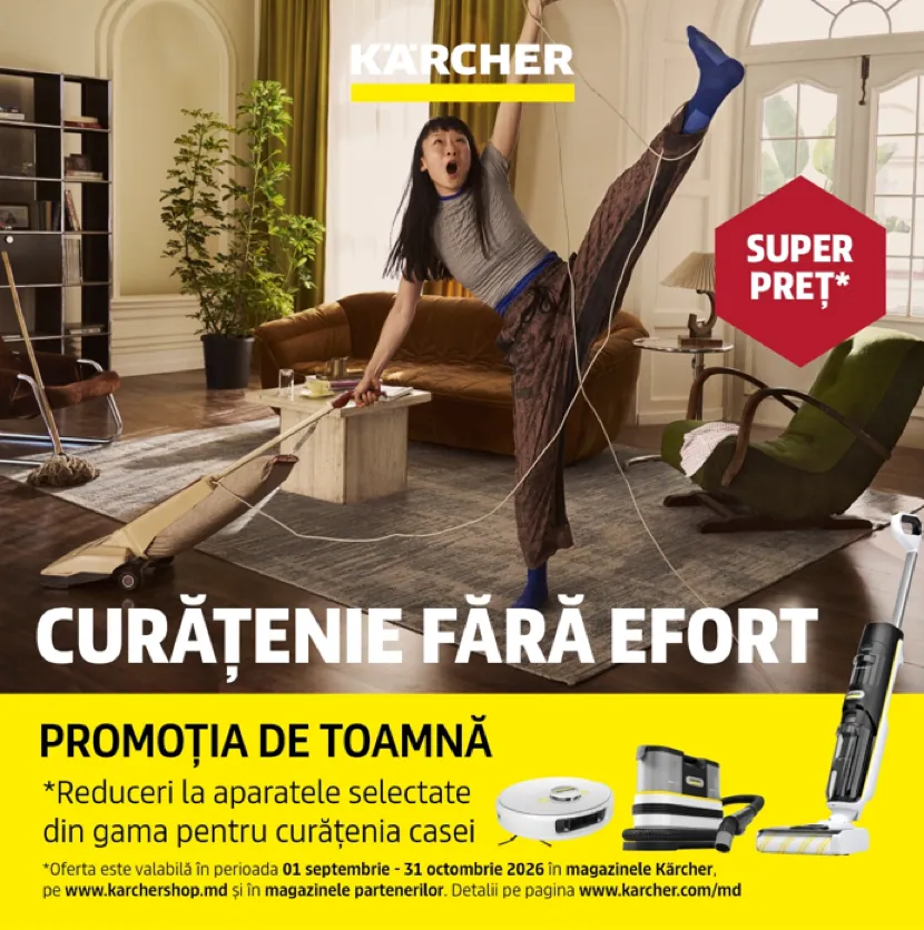 Kärcher - creat pentru viață. Curățenie perfectă în curte și în casă la super prețuri