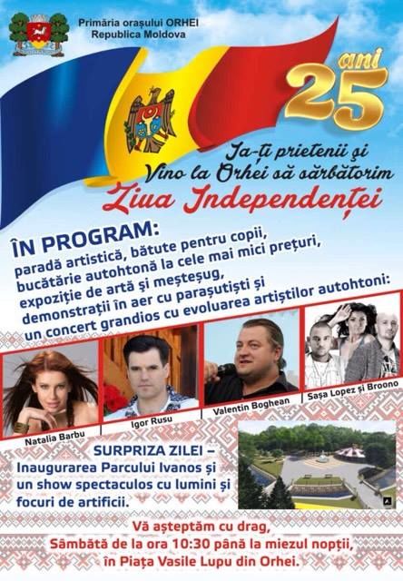 Ziua Independenței la Orhei. Programul sărbătorii
