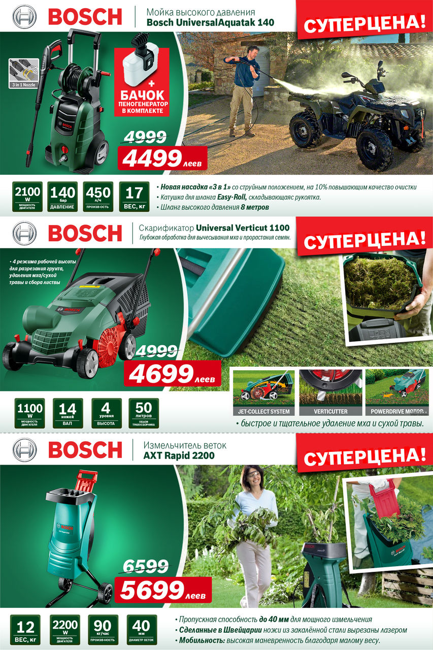 Садовая техника Bosch - весенняя уборка на даче