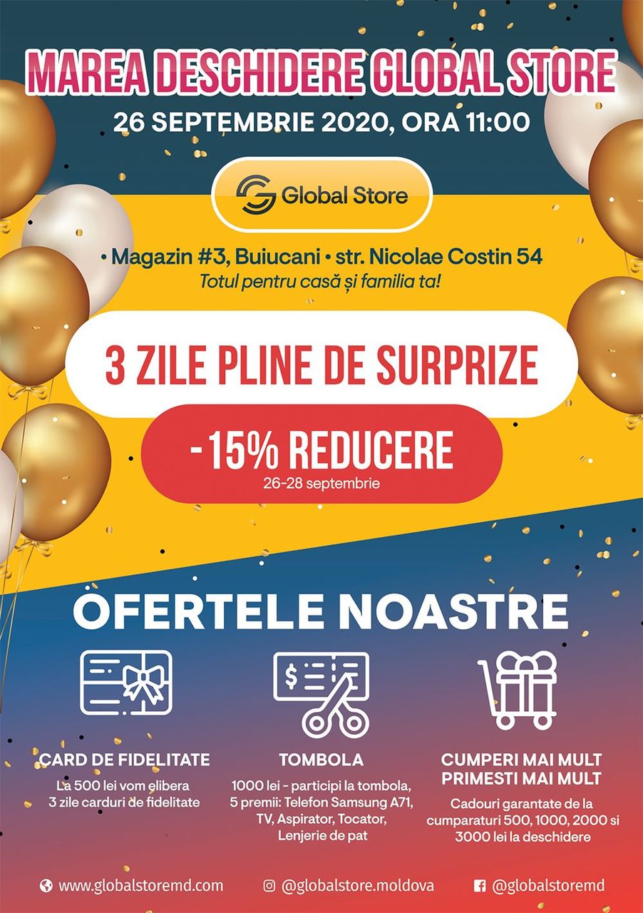 Global Store открывает свой третий магазин на Буюканах