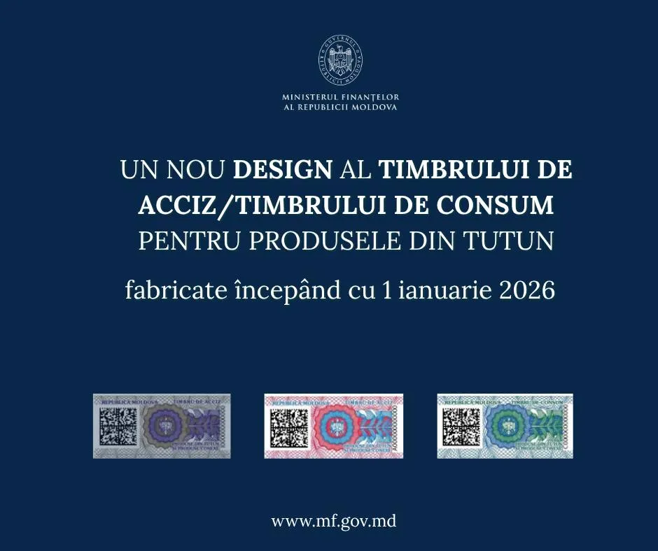 Ordinul privind noul design al mărcilor Timbru de acciz pentru produsele din tutun, publicat în Monitorul Oficial