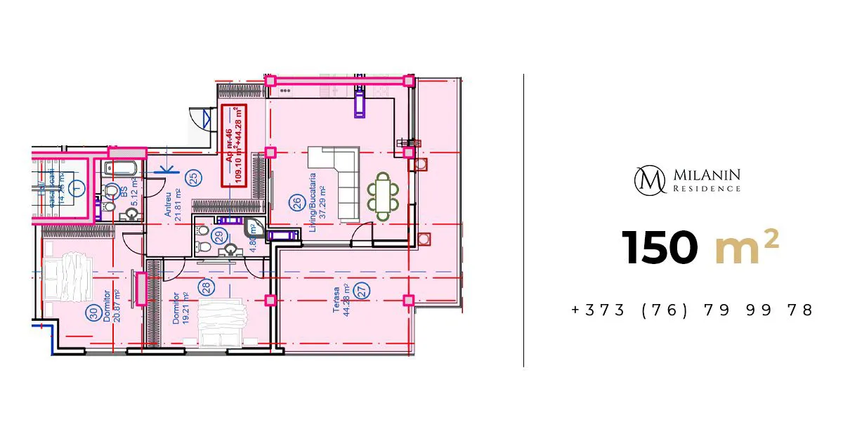 Milanin: Элитный пентхаус на 150м²  в 3 мин. от Центрального парка