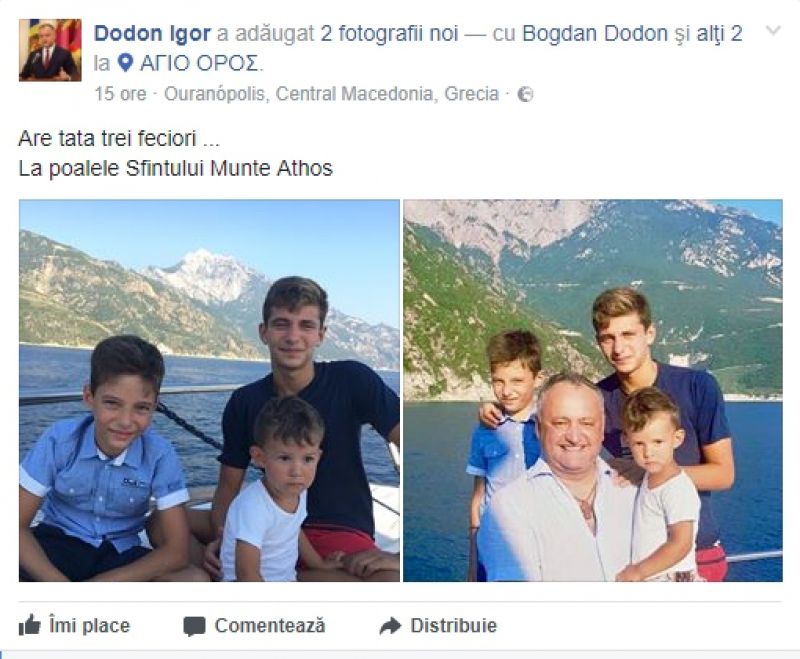 Din nou în vacanță: După Teheran, Igor Dodon a revenit în Grecia
