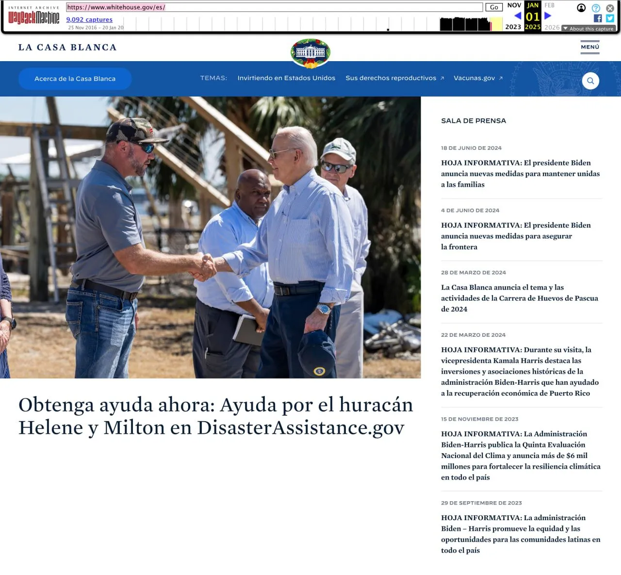 Versiunea în limba spaniolă a site-ului actualizat al Casei Albe a dispărut